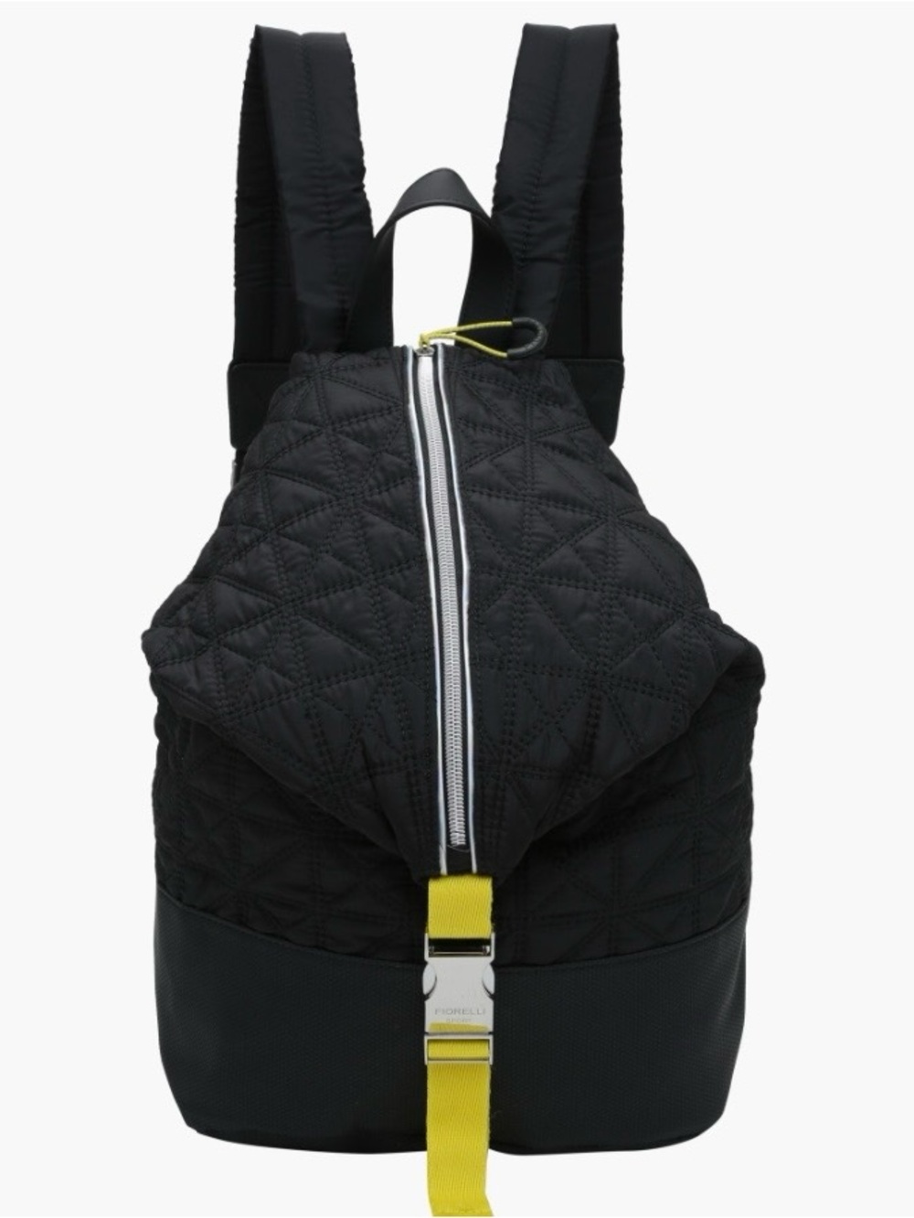 Fiorelli Quilted Black Women's Backpack with Yellow Accent Strap